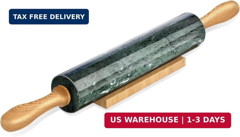 Koville Marble Rolling Pin, Non-Stick Stone Dough Roller, Rolling Pin for Baking