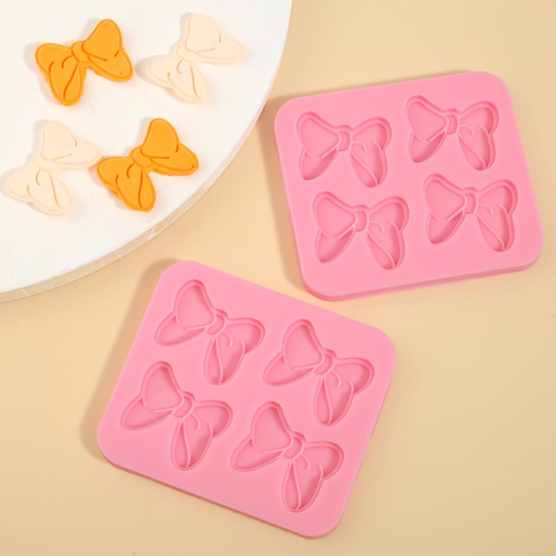 2 Pcs Cute Bow Silicone Molds, Exquisite Bow Cake Decoration Fondant Mold, Kitch gallery