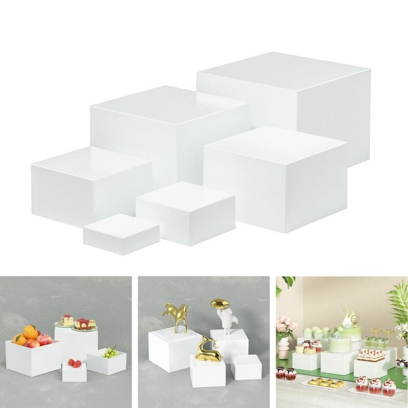 6Pcs Buffet Riser Dessert Table Display Set 3″, 4″, 5″, 6″, 7″, 8” Stackable