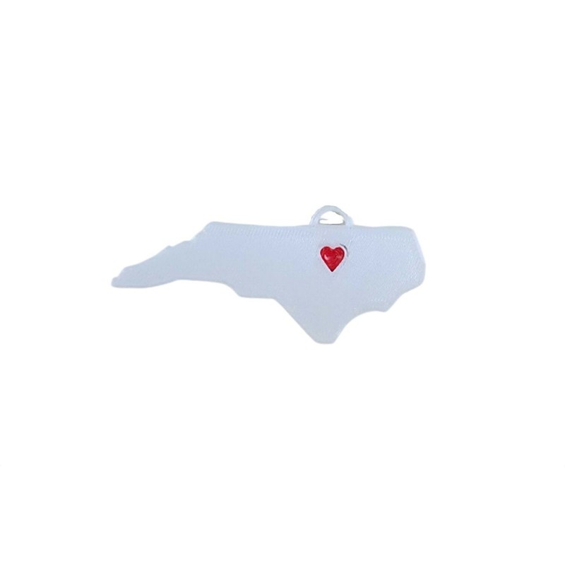 NORTH CAROLINA STATE SHAPE RALEIGH HEART HANGING ORNAMENT CHRISTMAS DECOR PR5113