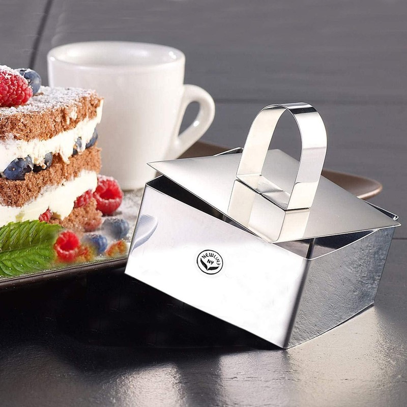 NewlineNY Stainless Steel Dessert Rings (12 Pcs) Round Square Rectangular App... gallery