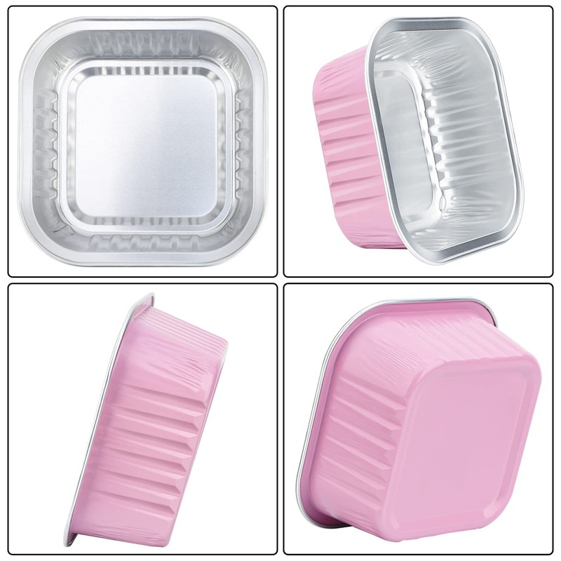 Aluminum Foil Baking Cups with Lids, 5oz 100pcs Disposable Ramekins with Lid,... gallery