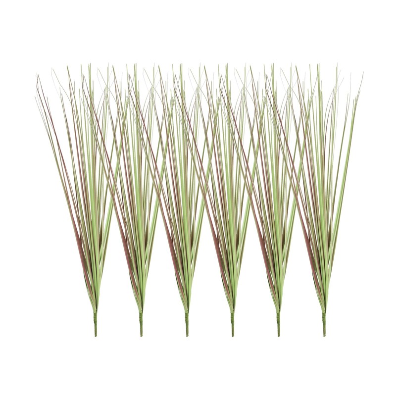 6Pcs Artificial Grass Plants Fake Wheat Grass Greenery, Light Purple/Green