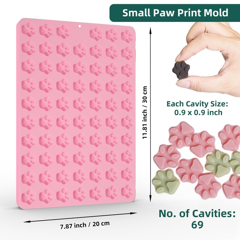 Mini Paw Print Silicone Candy Molds for Caramels Chocolate Ice Cube Jelly gallery