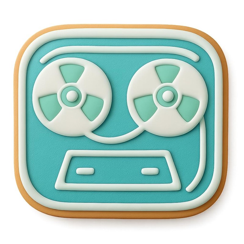 Reel Cassette Tape Cookie Cutter & Stamp, Fondant & Clay - 4x4 gallery