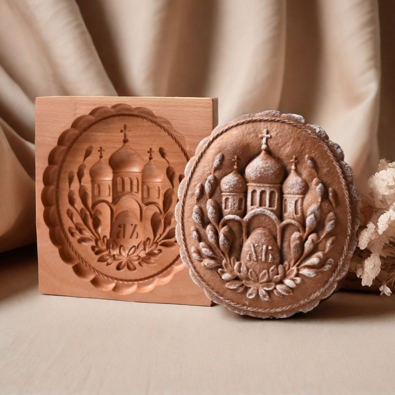 Christmas Easter Wooden Gingerbread Cookie Mold Carved Shortbread DIY Cookie gallery