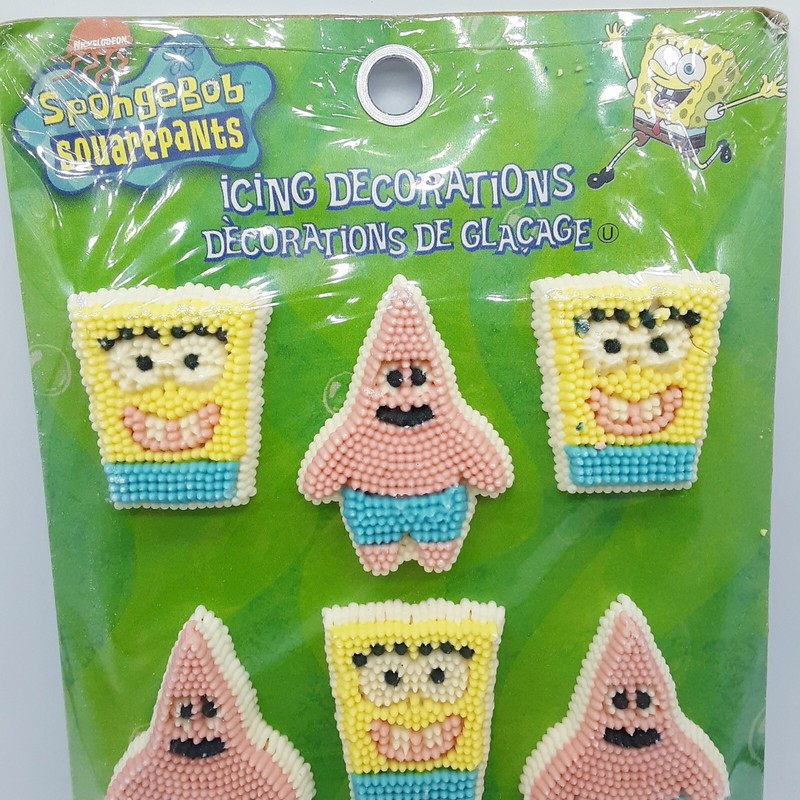 NOS Vintage Spongebob Squarepants Icing Decorations 2002 Patrick New binM