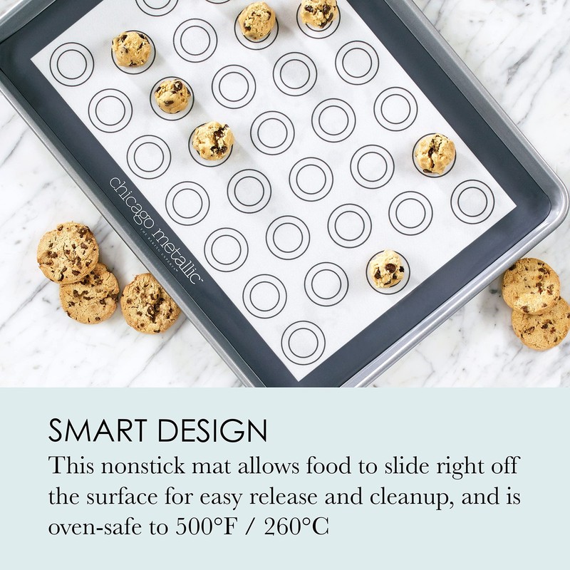 Chicago Metallic Silicone Pastry Mat with Measurements,, 0"L x 16.5"W, Gray gallery