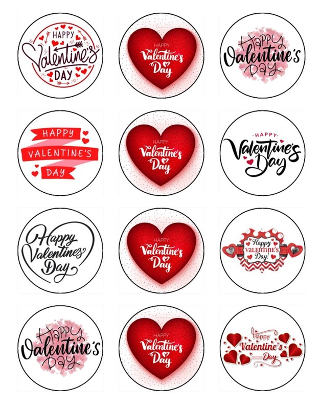 Valentine's Day Cake Topper Edible Wafer Valentines Cake Decorations (3 Sizes) gallery