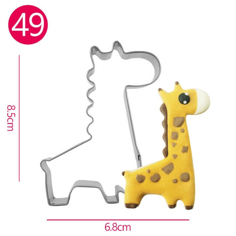 4 Pcs Giraffe Shaped Cookie Stainless Steel Fruit Molds Baking Tools gallery