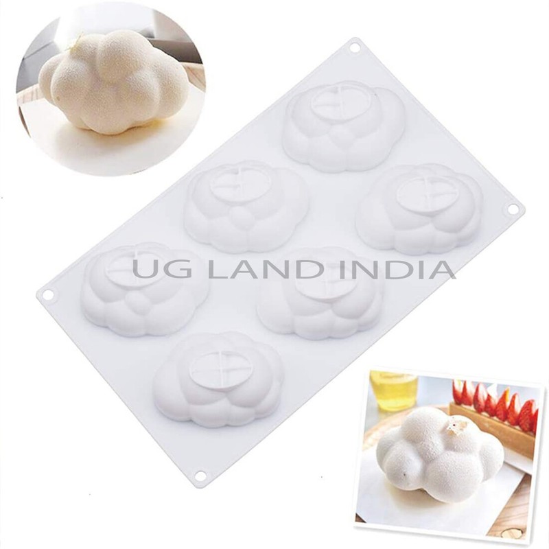 6 Cavity 3D Cloud Shape Silicone Cake Mold Mousse Cake Mould Dessert Cake Decor