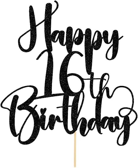 Happy Birthday 16th Cake Topper，Boys/Girls 16th Birthday,16thAnniversary Party