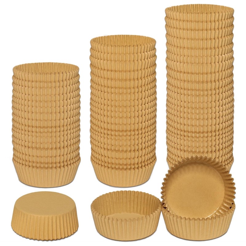 Extra Jumbo Cupcake Liners 200 Pcs, 3.54″ Parchment Muffin Baking Cups, Brown