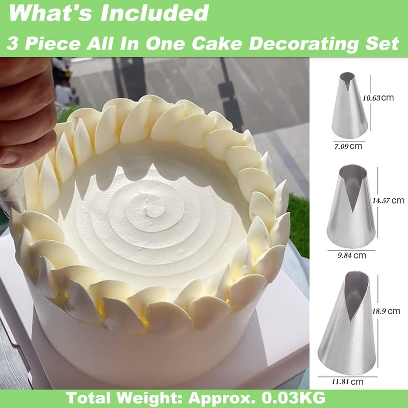 3x Russian Piping Tips Set V-Shaped Wave Cake Decorating Nozzles Kit for Pastry gallery