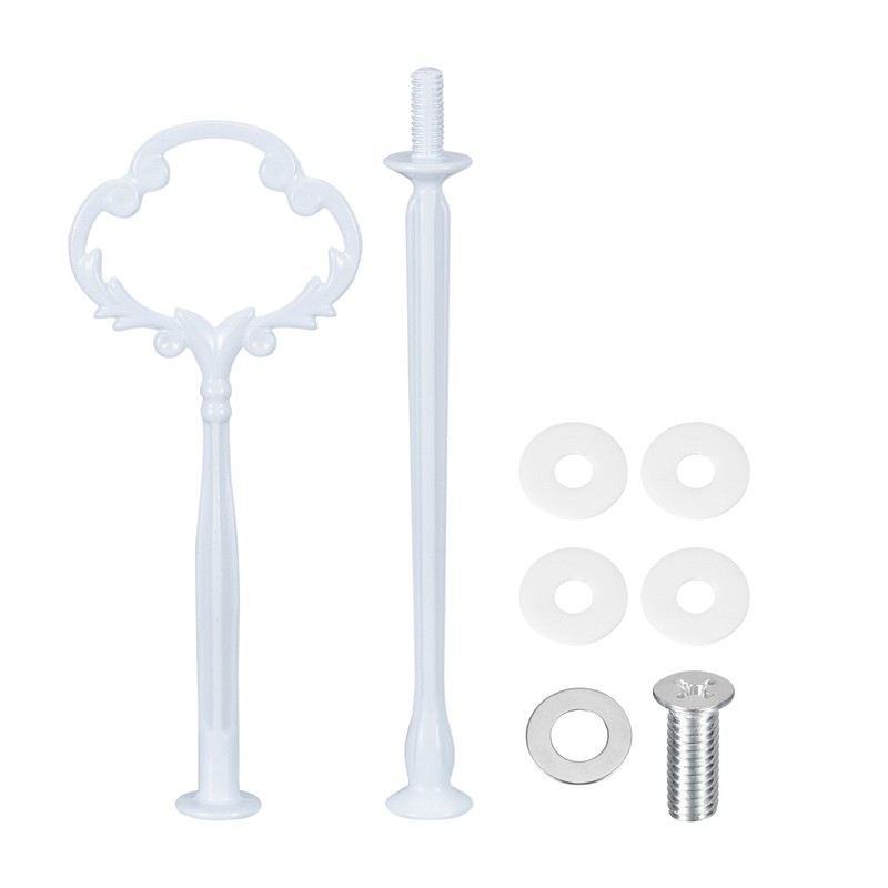 1 Set 2-Tier Cupcake Stand Hardware Fitting for Cake Stand Flower White