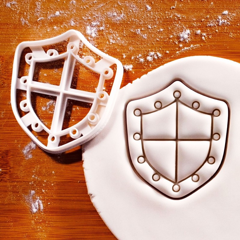 Knight Shield Cookie Cutter – Medieval dragon princess fairy tale castle bravery
