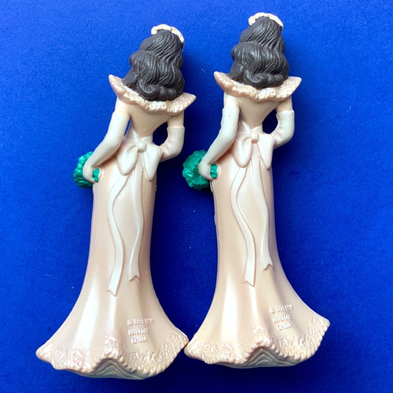 2 Vintage 1991 WILTON Bridesmaid Cake Decoration Wedding Party Favor 4.5” gallery