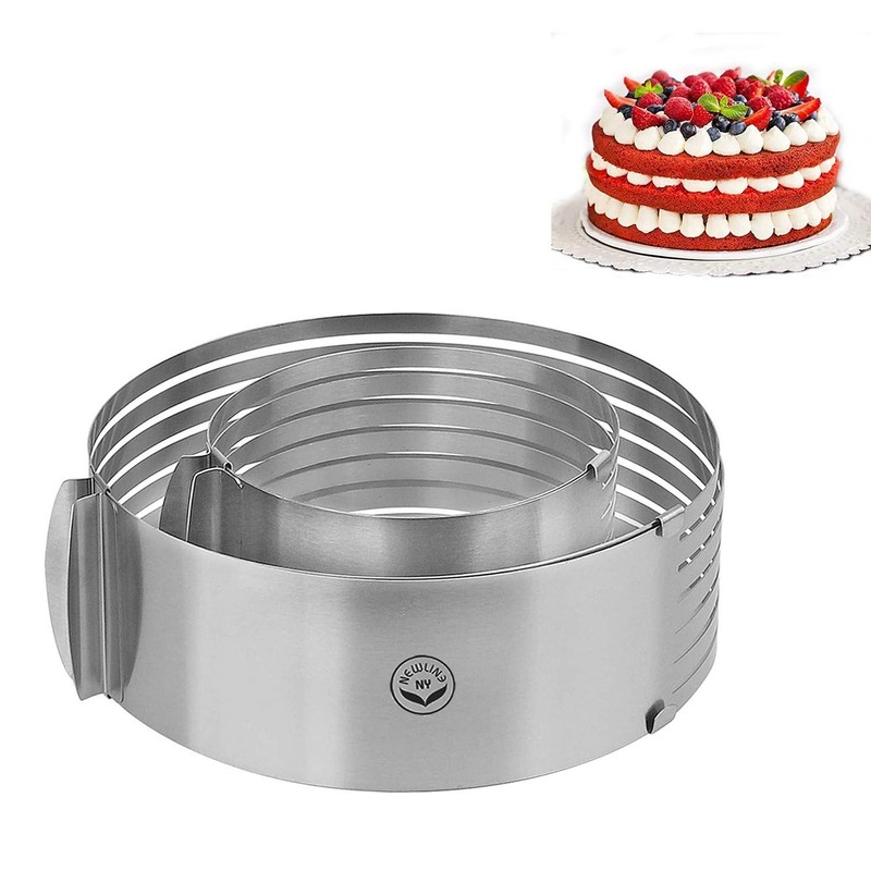 2-Pieces Stainless Steel Mousse Cake Rings Adjustable Circular Molding Rings