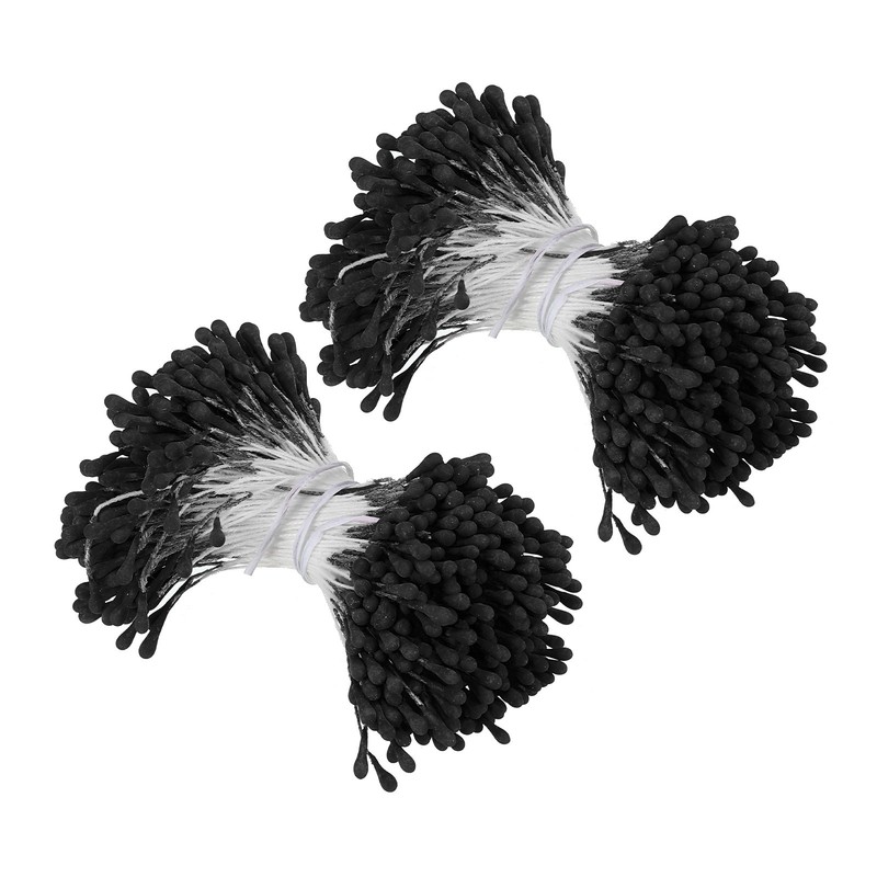 700Pcs Double Heads Flower Stamen Artificial Flower Stamen Pistil Black