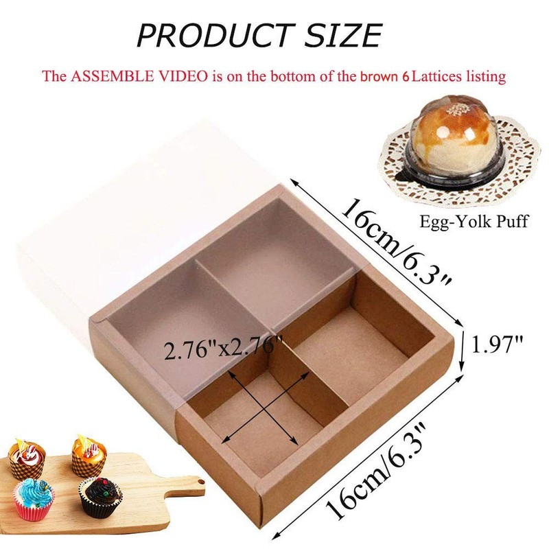 15 Packs Cupcake Boxes with Inserts and Display Windows,Brown Kraft Treats Gi... gallery