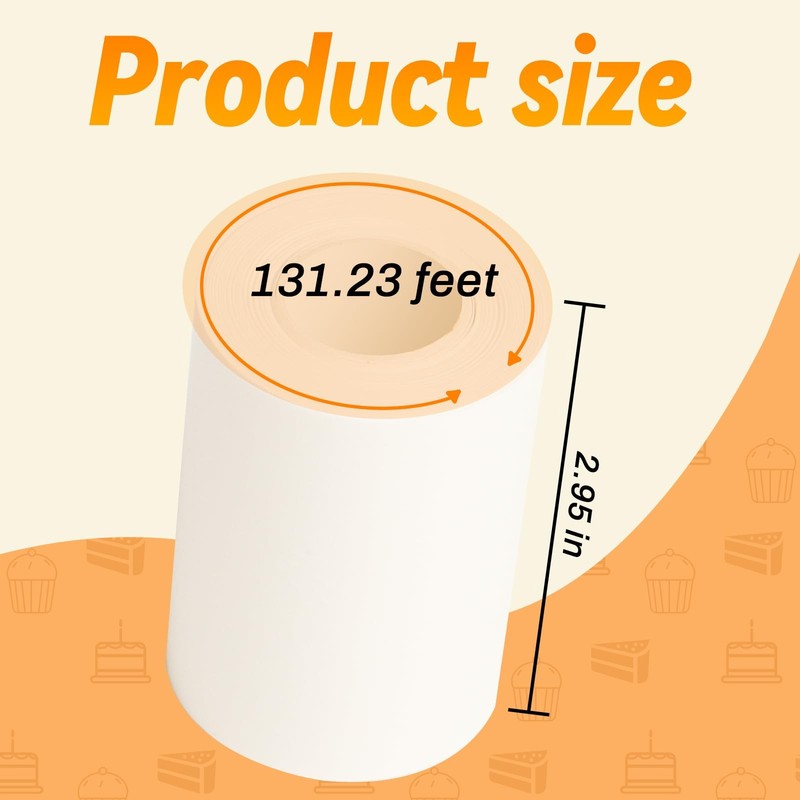 HAPY SHOP Baking Parchment Paper Side Liners - 2.95 in x 131.23 ft, White gallery