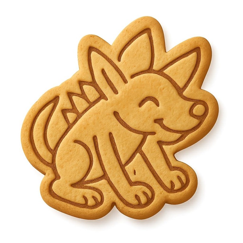 Playful Aardwolf Cookie Cutter & Stamp, Fondant & Clay – 4×3.6