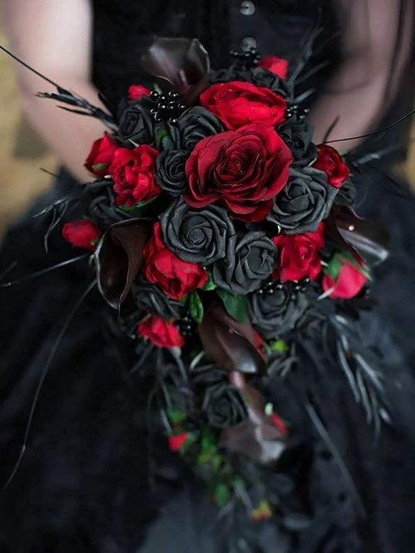 Hawesome 12PCS Artificial Silk Roses Bouquet Long Stem Realistic Flowers Home De gallery