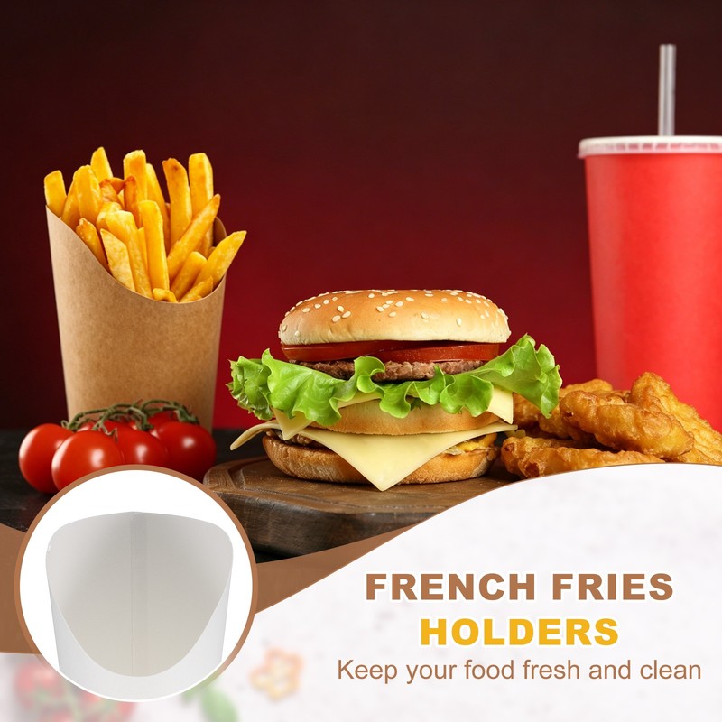 100Pcs French Fries Holder, 12oz Disposable Paper Charcuterie Cups, White gallery