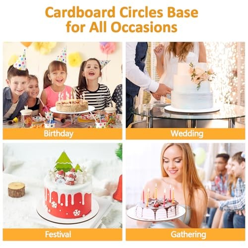 MAXTBEE 10 Inch Round Cake Boards, Thin and Sturdy 50 Pack 2mm Thick 10 Inch gallery