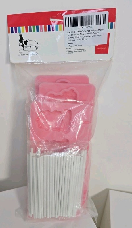 KALAIEN - 4 Pack Lollipop Molds Set Christmas Silicone Molds W/100 Pcs. Sticks gallery