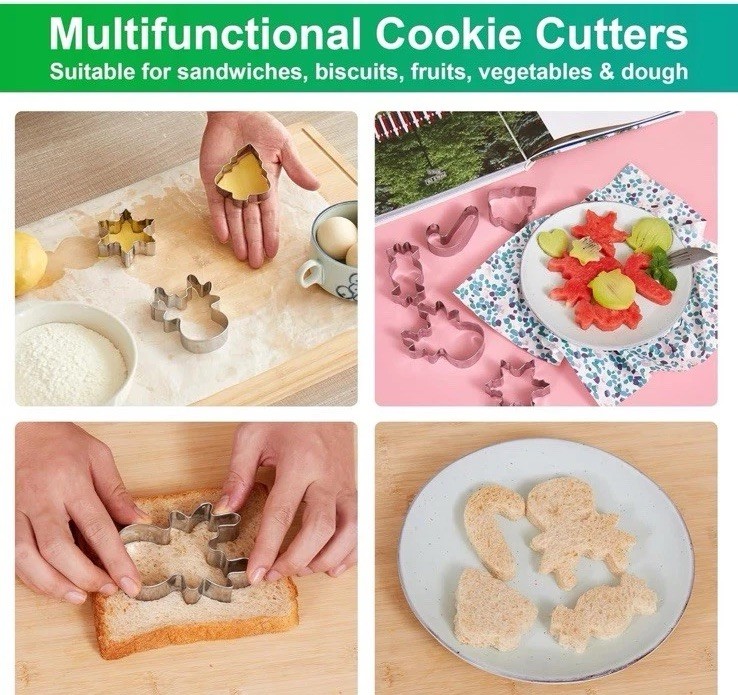 Holiday Christmas Cookie Cutters 24pc Set Stainless Steel with Storage Case New gallery