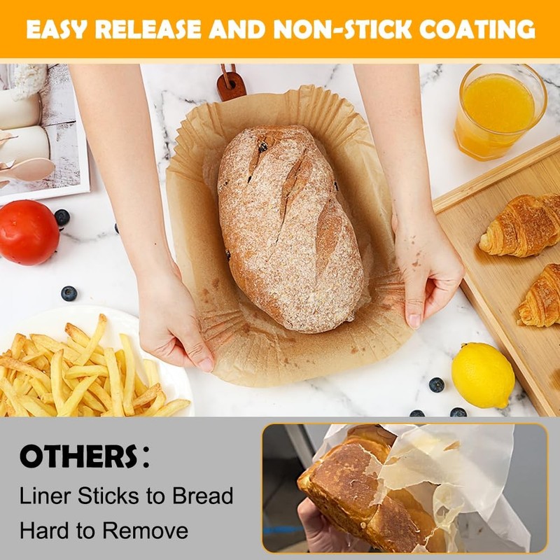 YQL 120PCS Loaf Pan Liners, Non-Stick Disposable Bread 120PCS, Brown gallery