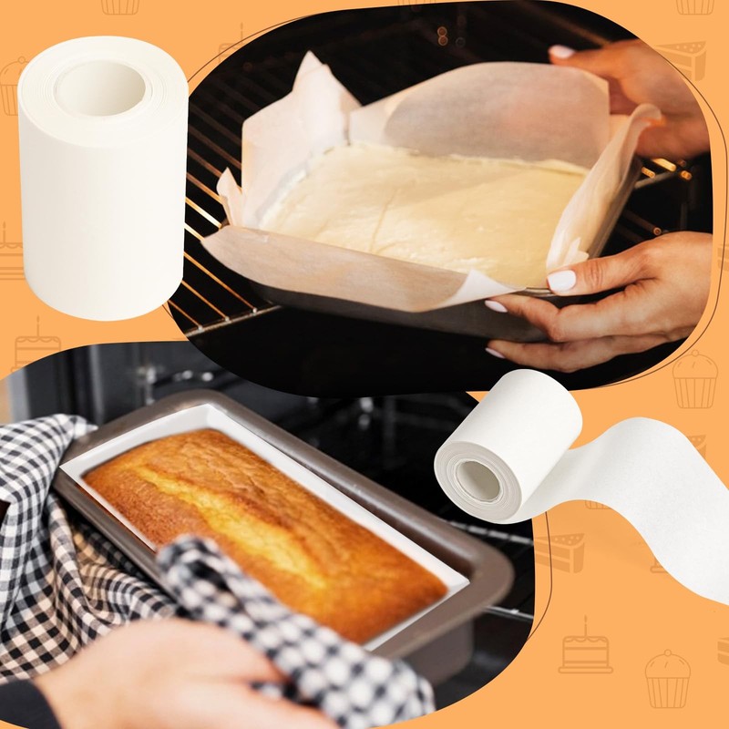 HAPY SHOP Baking Parchment Paper Side Liners - 2.95 in x 131.23 ft, White gallery