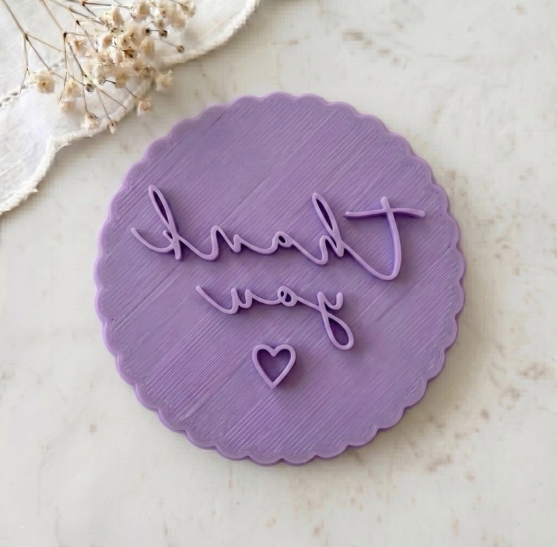 Thank You Round Plastic Cookie Fondant Stamp gallery