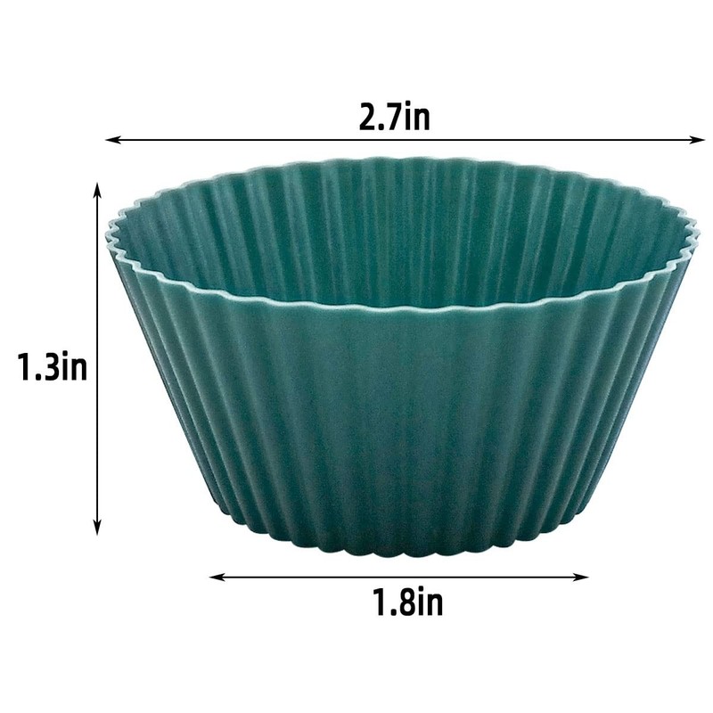 24 Pack Silicone Baking Cups Reusable Muffin Liners Non-Stick Cup Cake Molds ... gallery