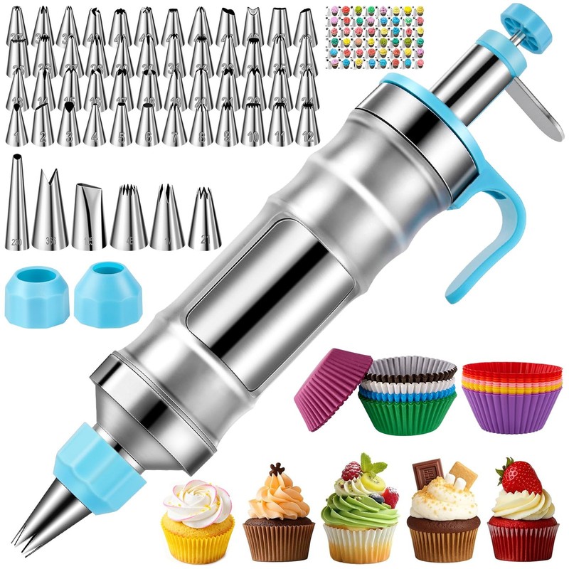 Cake Decorating Tools Supplies Kit: 164pcs Baking Accessories, Dessert Piping…