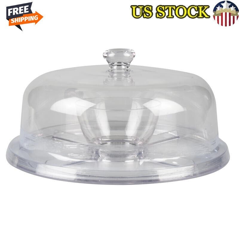 Multi-functional Acrylic Cake Dome 5 in 1 Serve Tray Dish BPA Free Durable New