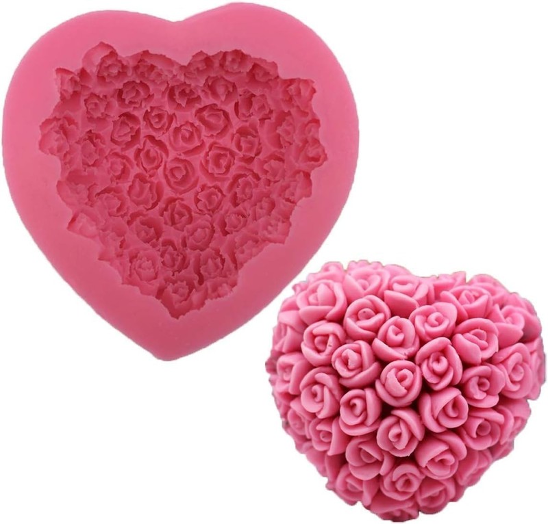 Silicone Heart Rose Mold for Cakes and Chocolates Valentines Gift gallery
