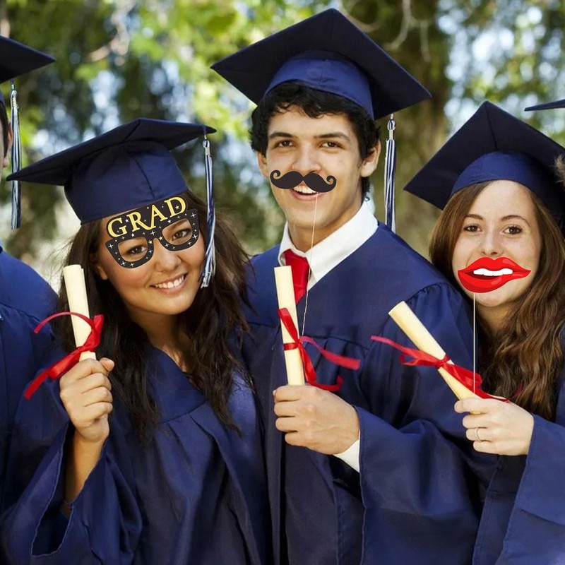Graduation Photo Booth Props 2023 - Pack of 20 | Graduation Props for Photo gallery