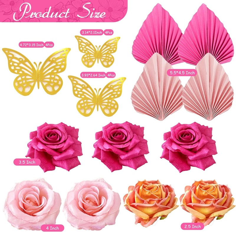 Boho Cake Topper Flower Palm Leaves Cake Decorations for Bohemian Wedding Baby gallery