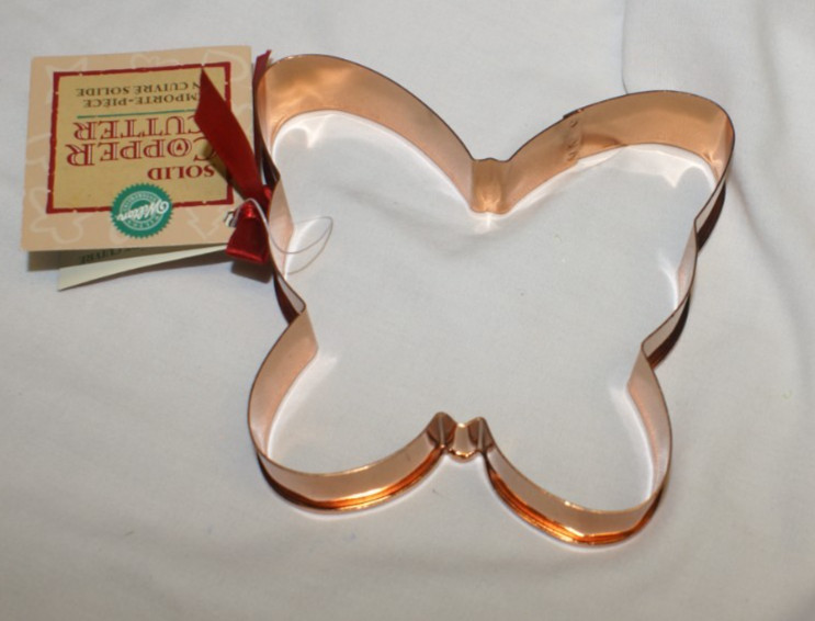 Wilton Butterfly Cookie Cutter Copper 5 1/4" With Tags Easter Spring gallery