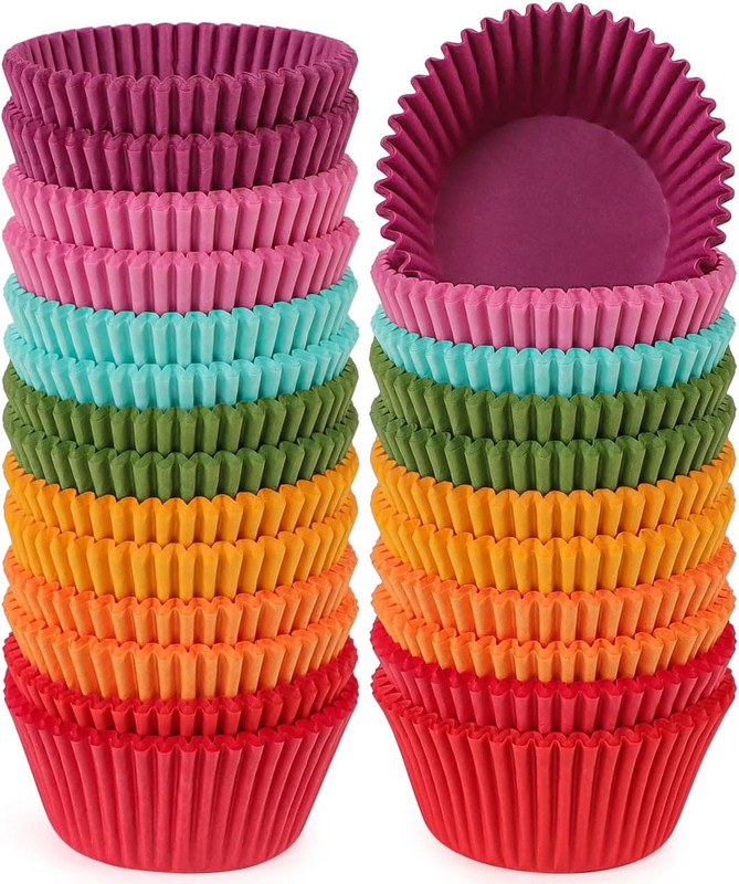 Standard Natural Cupcake Liners 500 Count, No Smell, Grease-Proof Paper Muffin L