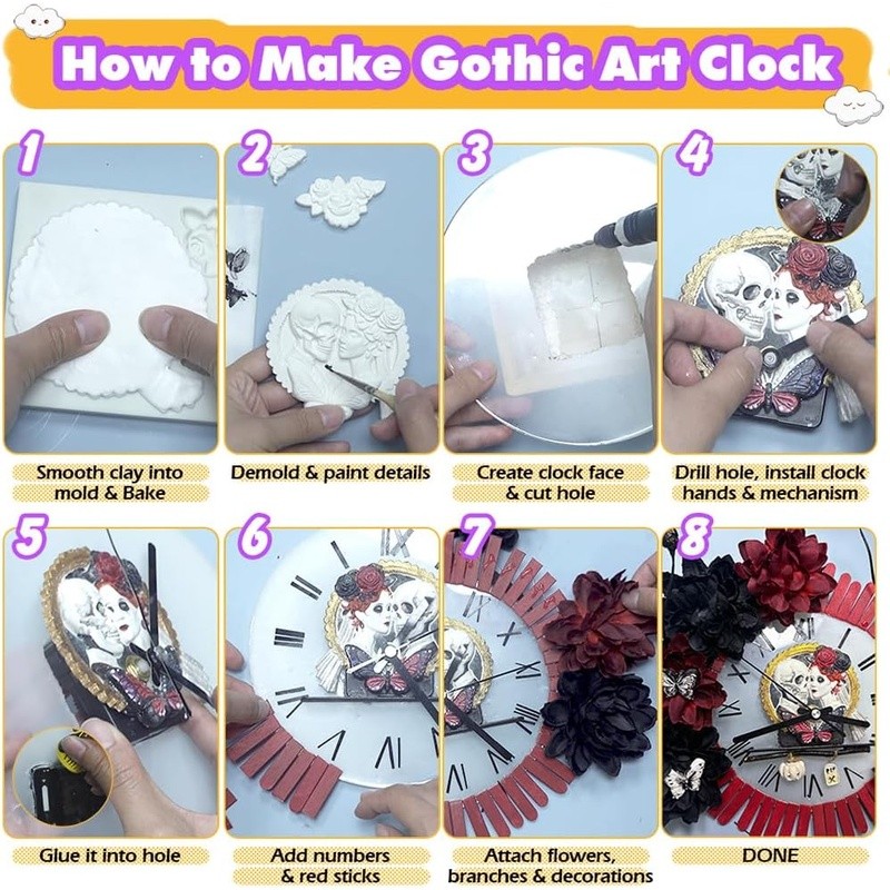 Gothic Floral Cake Toppers Halloween Wedding Party Décor Silicone Molds New gallery