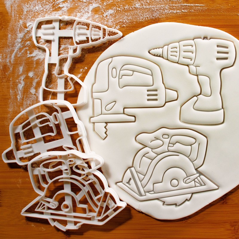 Set of 3 Power Tools Cookie Cutters (Drill, Circular Saw, Jigsaw) – father’s day