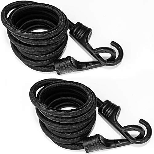 7" Black Bungee Cords with Hooks - Heavy Duty Pcs 72" - 2 Pack gallery