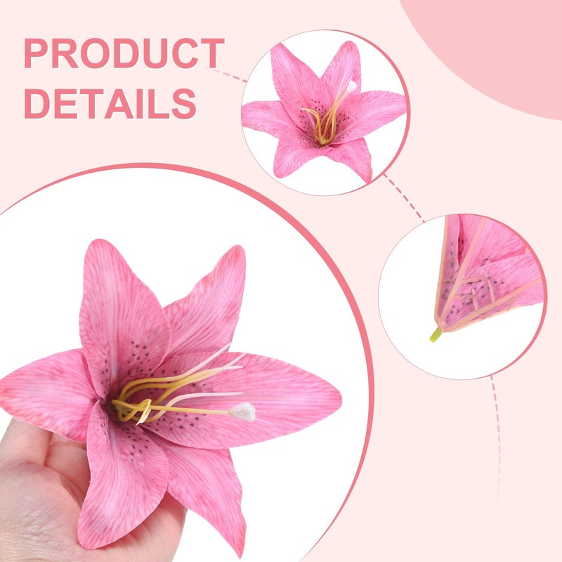 24-Pack Artificial Flowers Bulk, Rose Red Fake Chrysanthemum Floral for DIY gallery