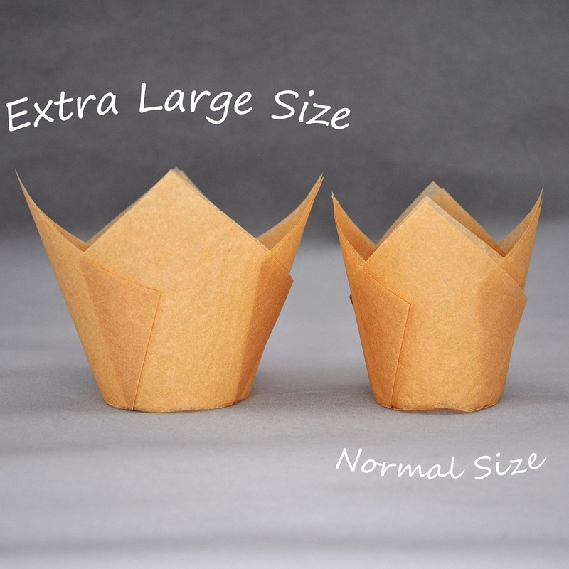 Extra Large Jumbo Muffin Baking Cups - Greaseproof Tulip Paper, 125 Pcs, 2.25"x3 gallery