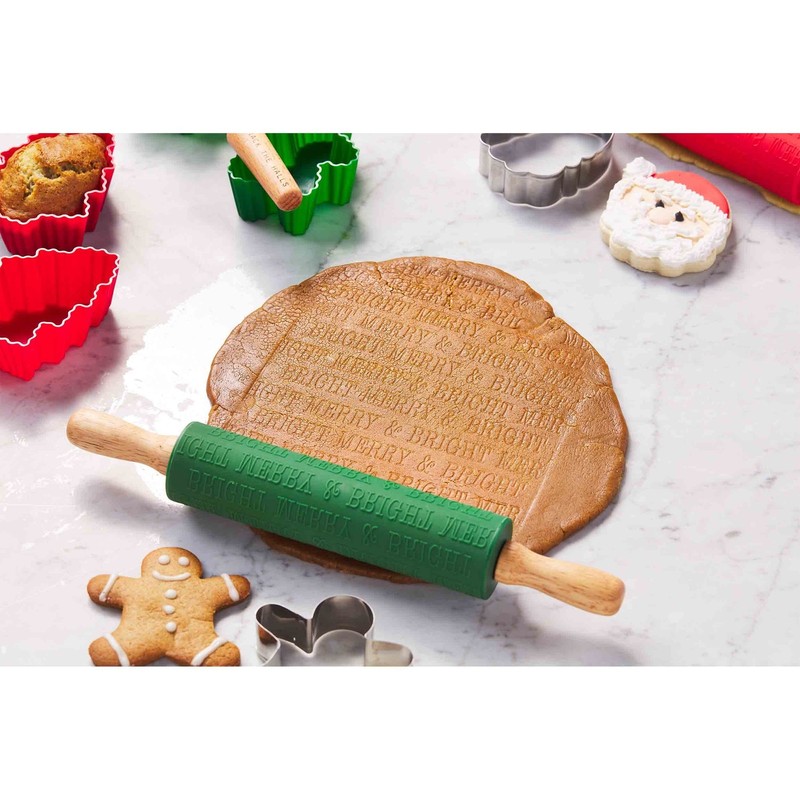 Mud Pie pin 1 3/4" x 12" | cutter approx 3 1/4" x 3 1/4", Merry Christmas gallery