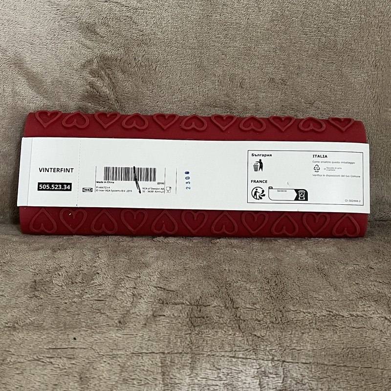 IKEA Vİterfint Cover For Rolling Pin~Heart Impressions~ Valentines Christmas NEW