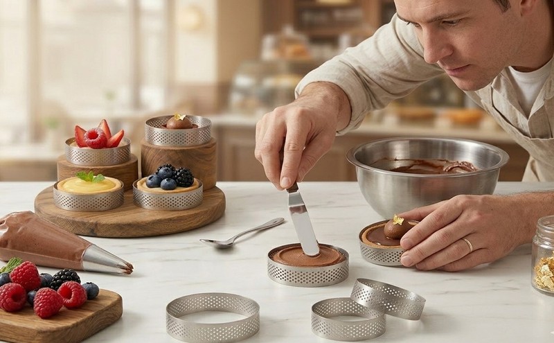16 Pieces 2 Inch 304 Stainless Steel Tart Ring,Perforated Tart Rings Round Cake gallery